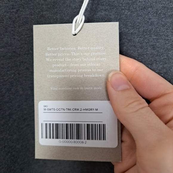 Everlane the track crewneck sweatshirt grey  medium NWT - Picture 5 of 6